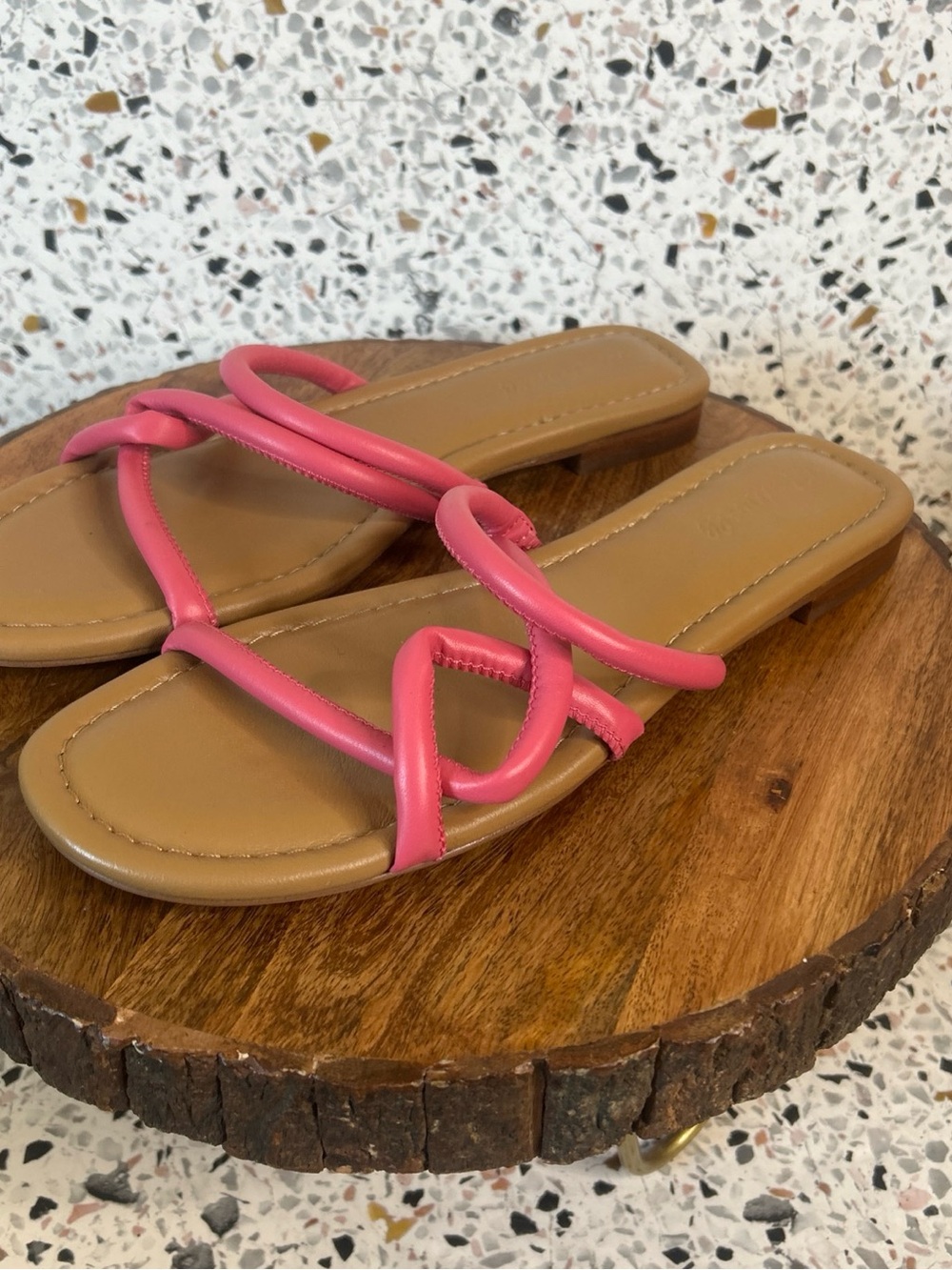Madewell The Amel Slide Sandal in Pink Size 9